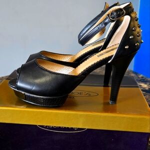 Black Platform Heels with Studs